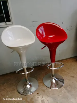 Modern Adjustable Swivel Bar Stool – Red White