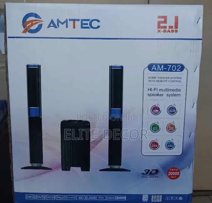 Amtec Am-702 2.1 Channel Tallboy Speaker System