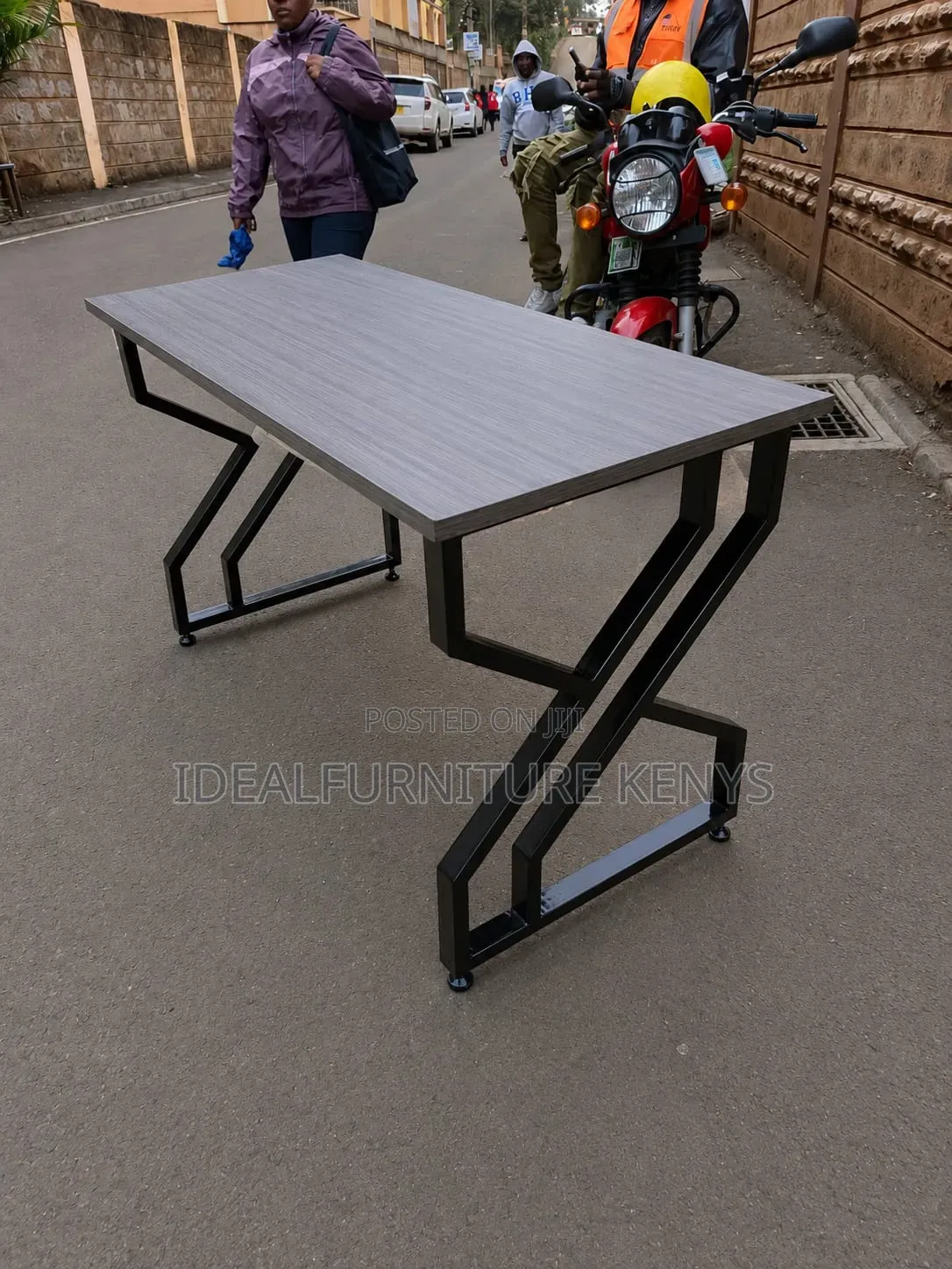 Minimalist Writing Desk - Wood Metal Frame*