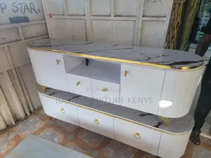 Modern Marble-Top TV Console