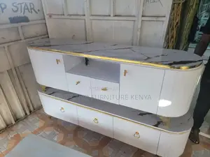 Modern Marble-Top TV Console