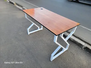 Study Desk With White Metal Legs 1.2M