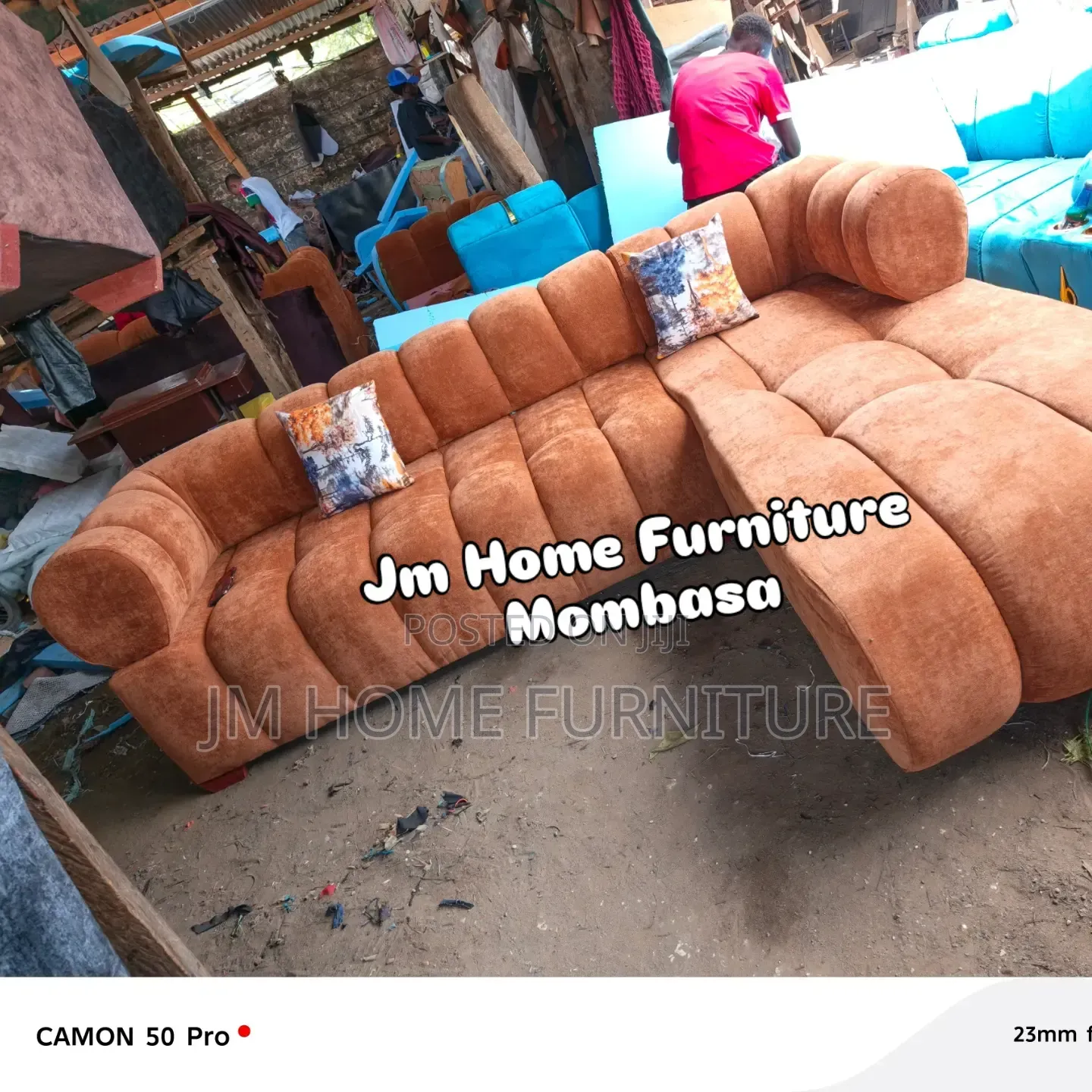 Bubble L Shaped Sofa 6 Seator With Spring Cushions and 2 Pilos