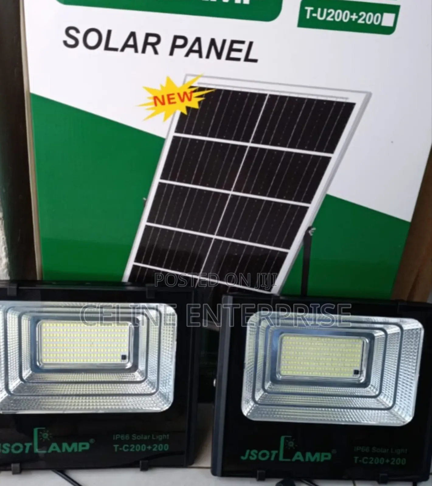 JSOT 100W+100W Solar Flood Light With Remote Control