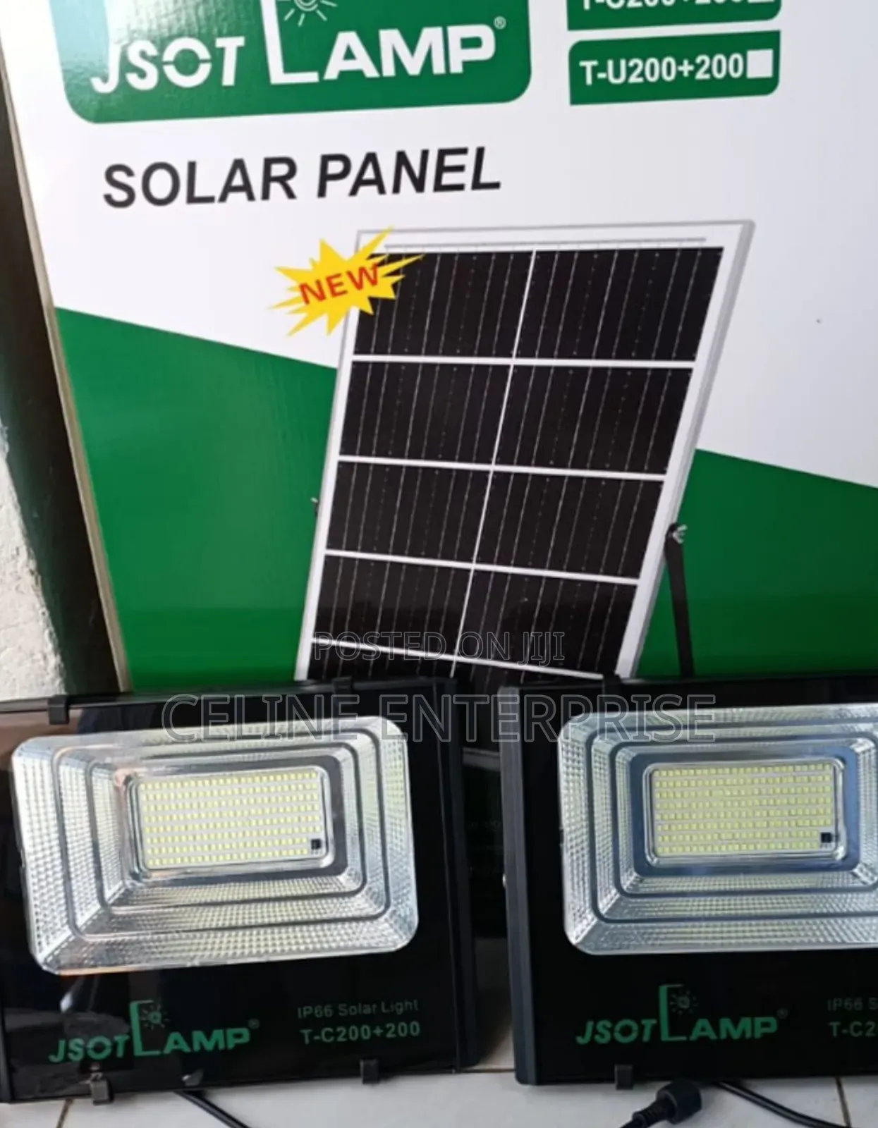JSOT 100W+100W Solar Flood Light With Remote Control