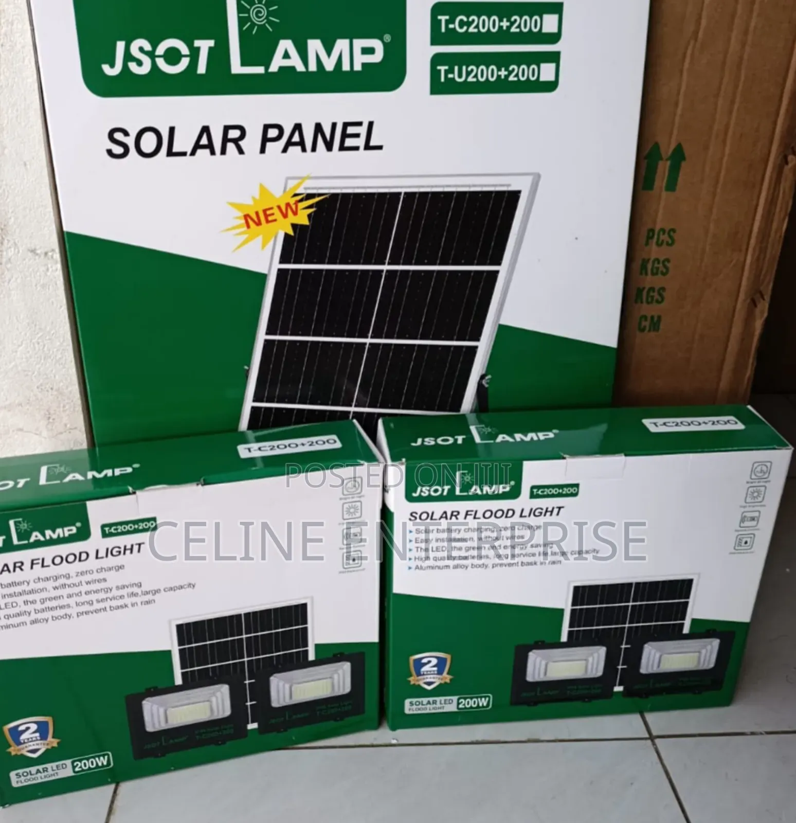 JSOT 200+200W Dual Solar Flood Light – Outdoor LED Security Light