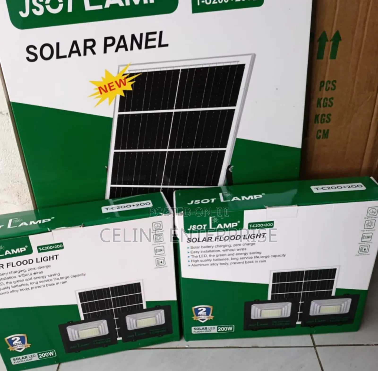 JSOT 200+200W Dual Solar Flood Light – Outdoor LED Security Light