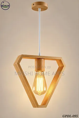 Triangular Wooden Pendant Lamp