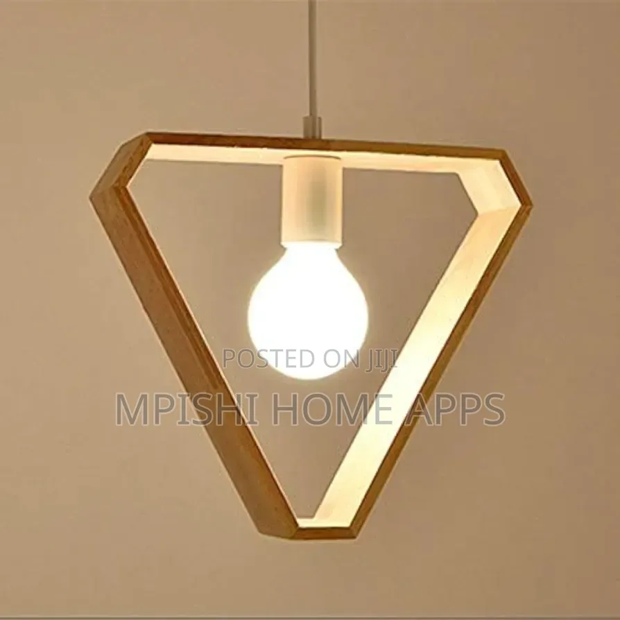 Triangular Wooden Pendant Lamp