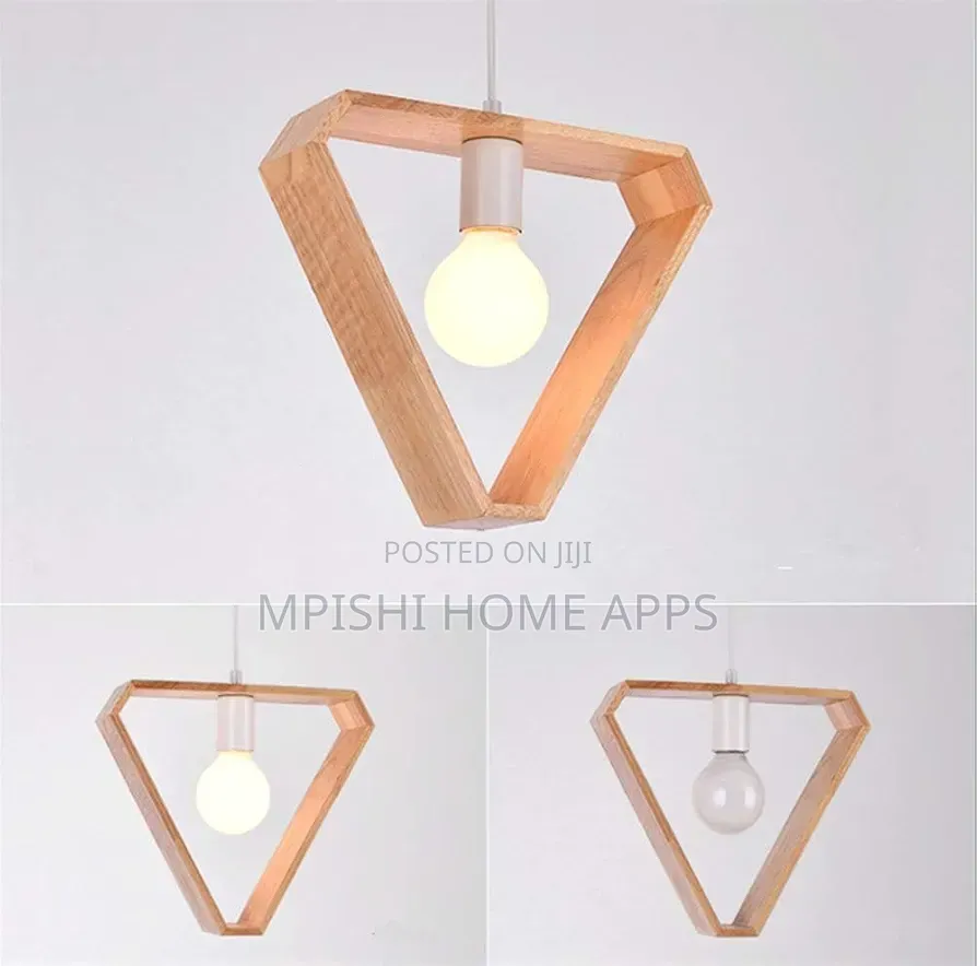 Triangular Wooden Pendant Lamp
