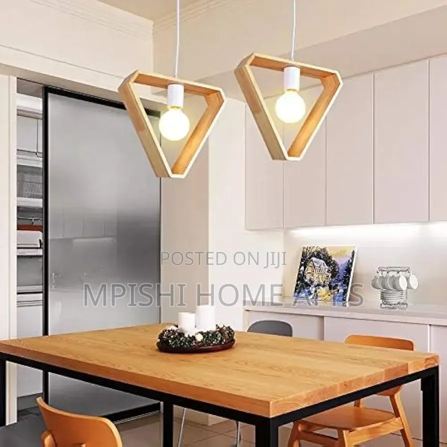 Triangular Wooden Pendant Lamp