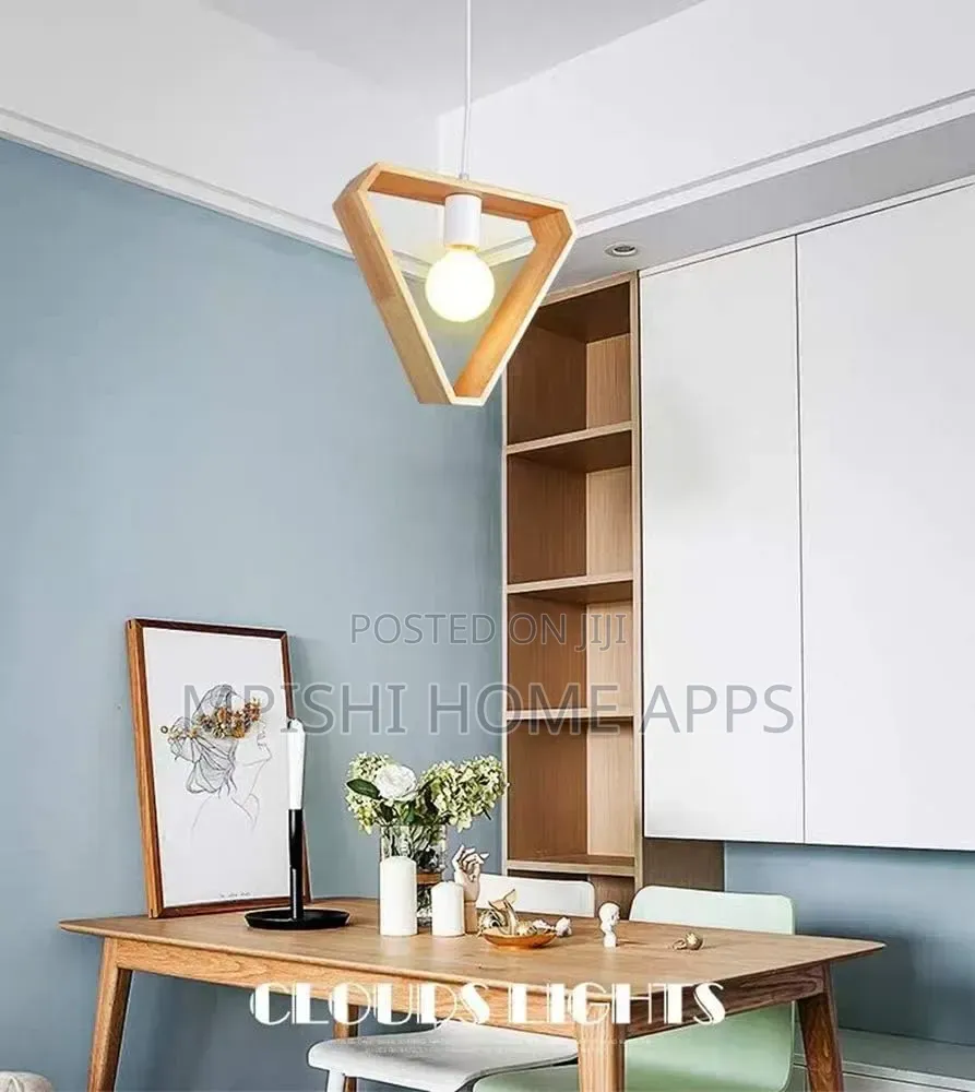 Triangular Wooden Pendant Lamp