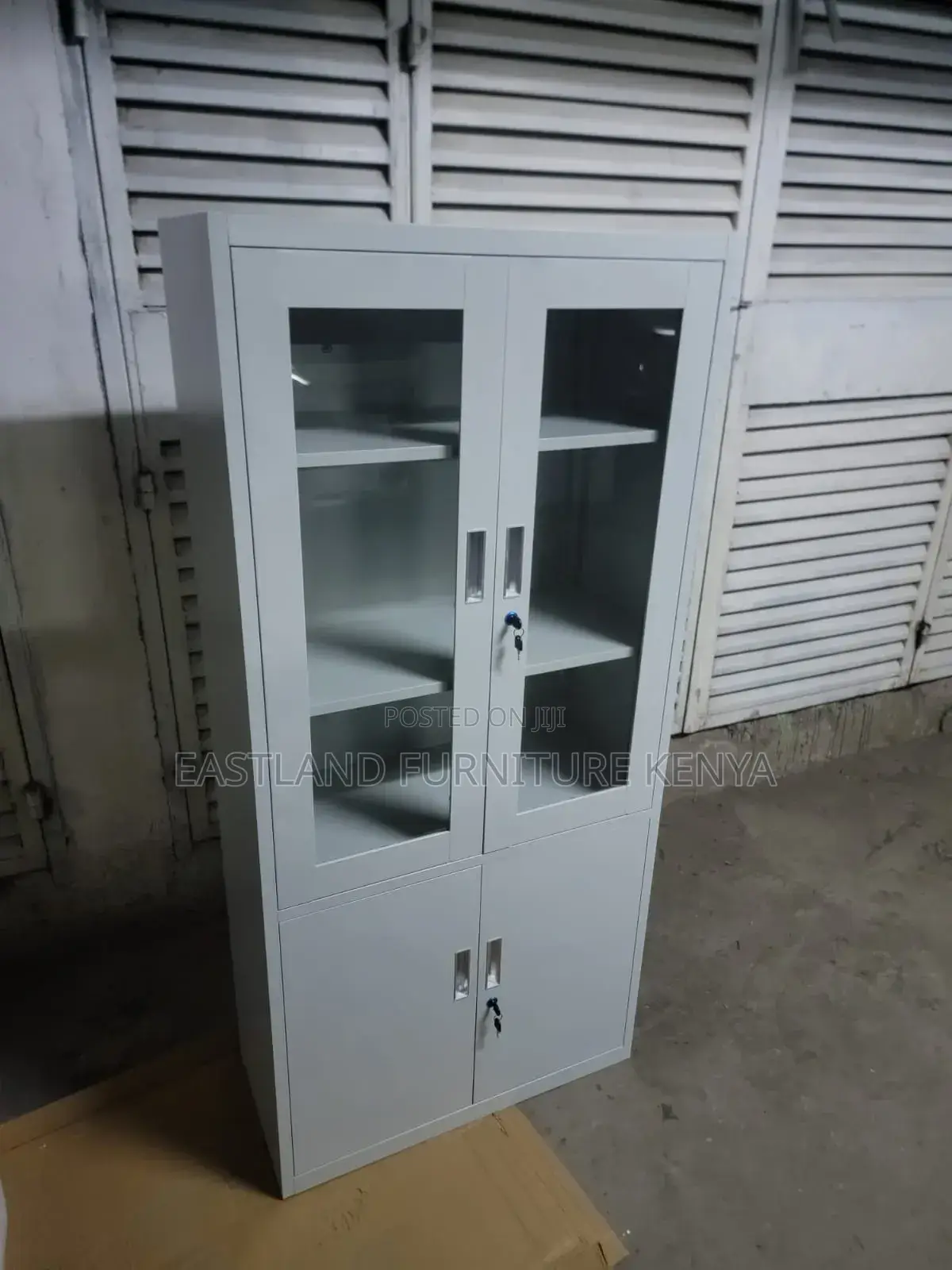 *4-Door Office Filing Cabinet - Grey Steel*