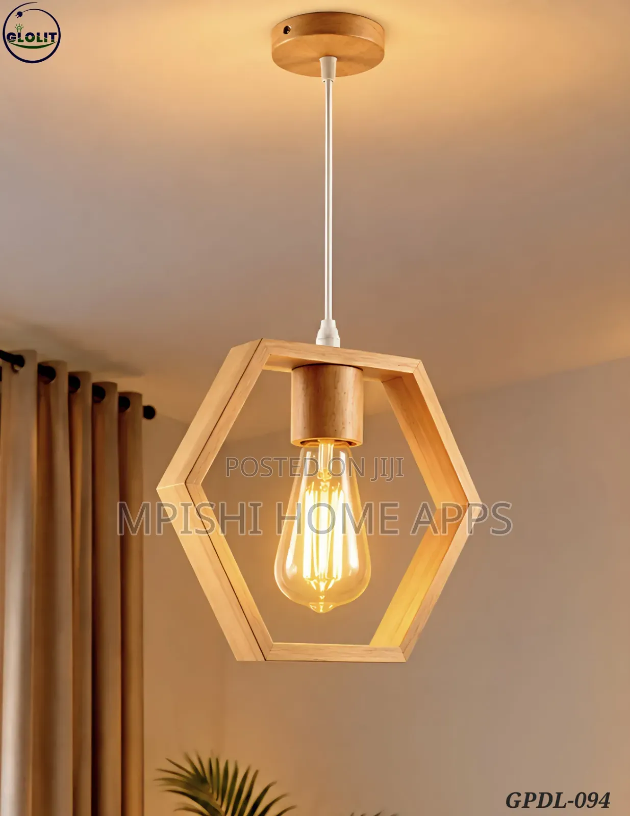 Wooden Hexagonal Geometric Pendant Lights