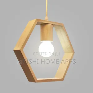 Wooden Hexagonal Geometric Pendant Lights