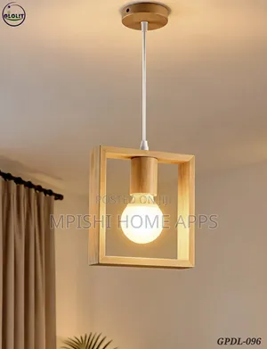 Square Wooden Pendant Light