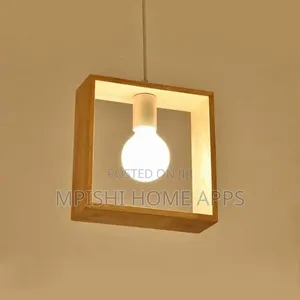 Square Wooden Pendant Light