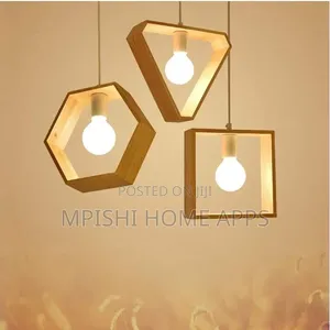 Square Wooden Pendant Light