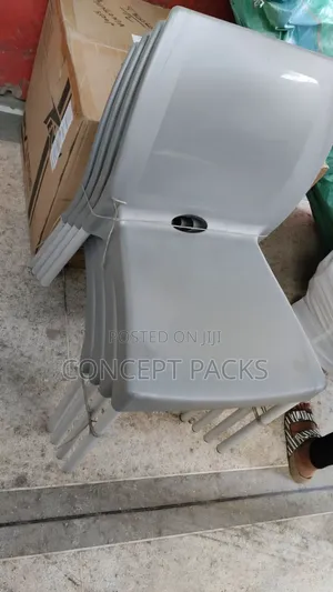 Grey Armless Chairs With Metal Legs
