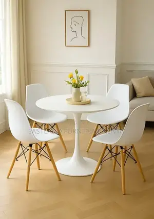 4 Seater Dining Table and Chairs Set - White