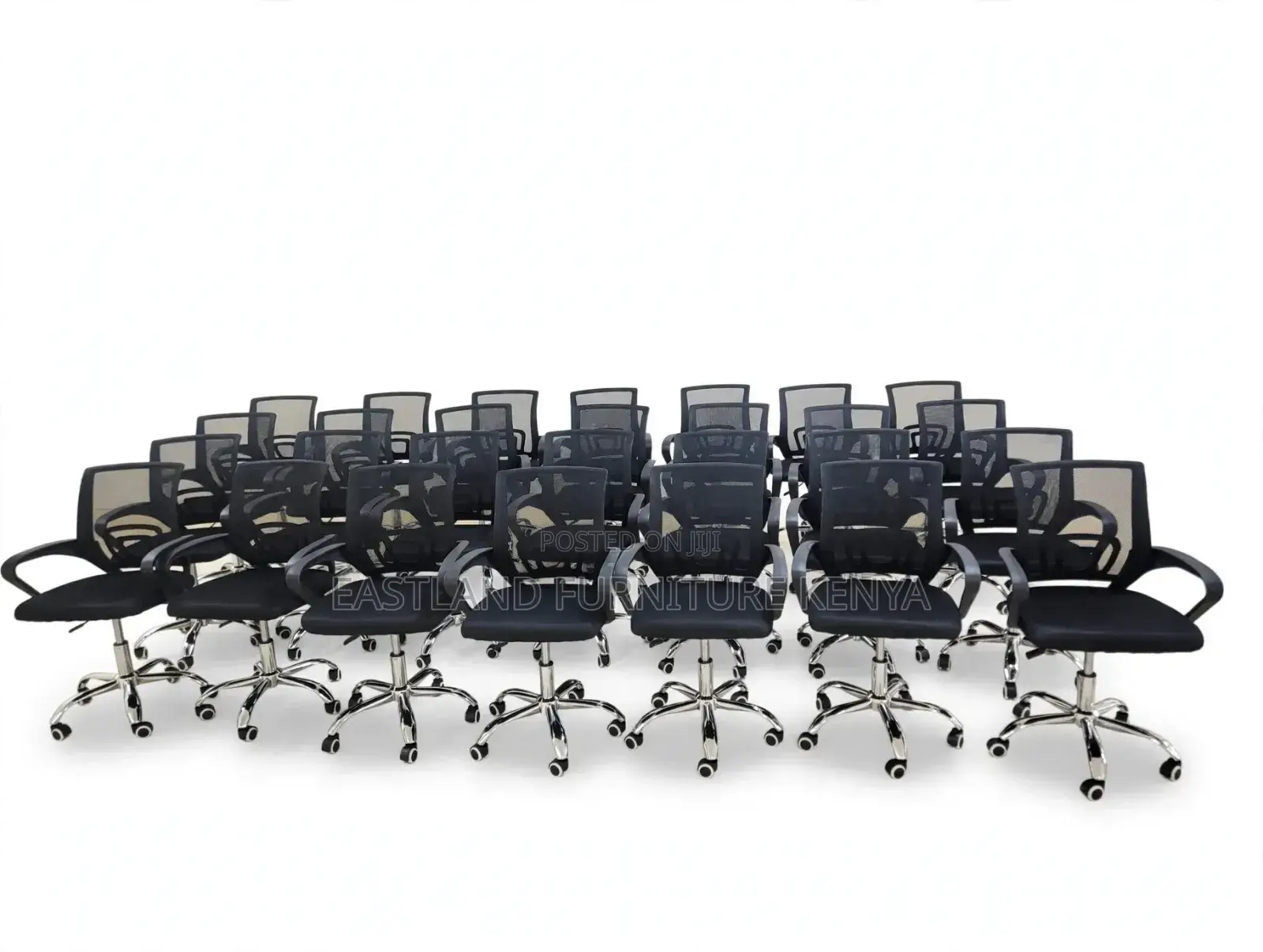 Black Mesh Mid-Back Office Chairs