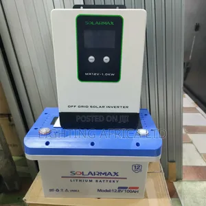 Solarmax 100Ah - 12v Lithium Battery 1kva Solarmax Hybrid Inverter