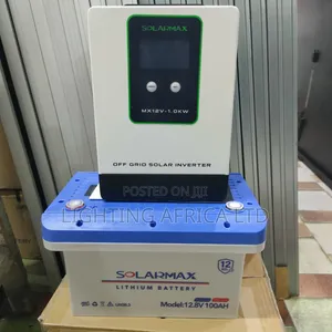 Solarmax 100Ah - 12v Lithium Battery 1kva Solarmax Hybrid Inverter