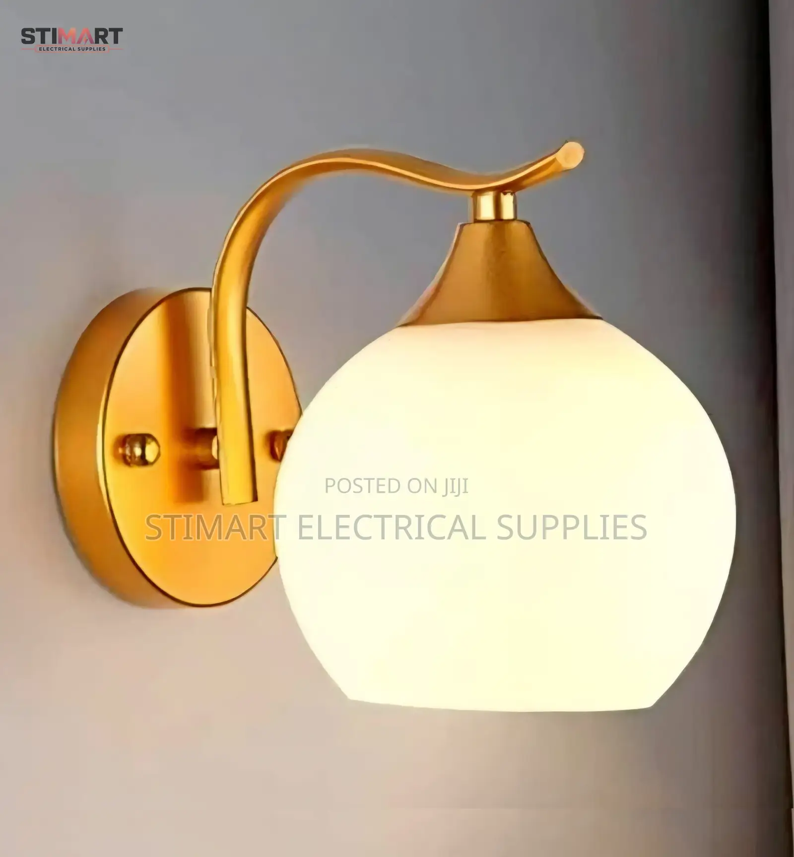 Curved Arm Globe Wall Lamp