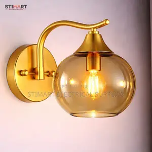 Luxury Gold Amber Glass Wall Lamp