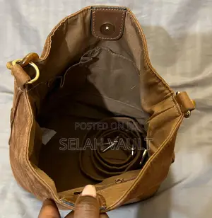 Brown Suede Tote Bag