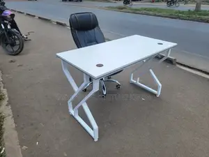 White Modern Office Desk With Executive Chair