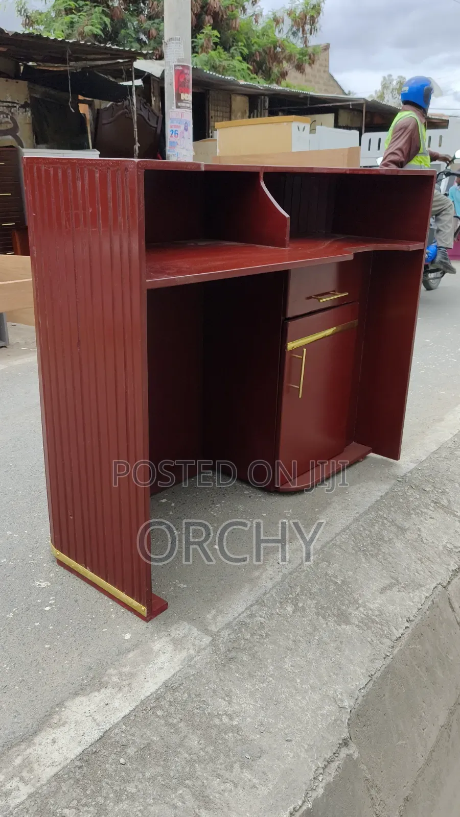 Burgundy Shade Reception Desk