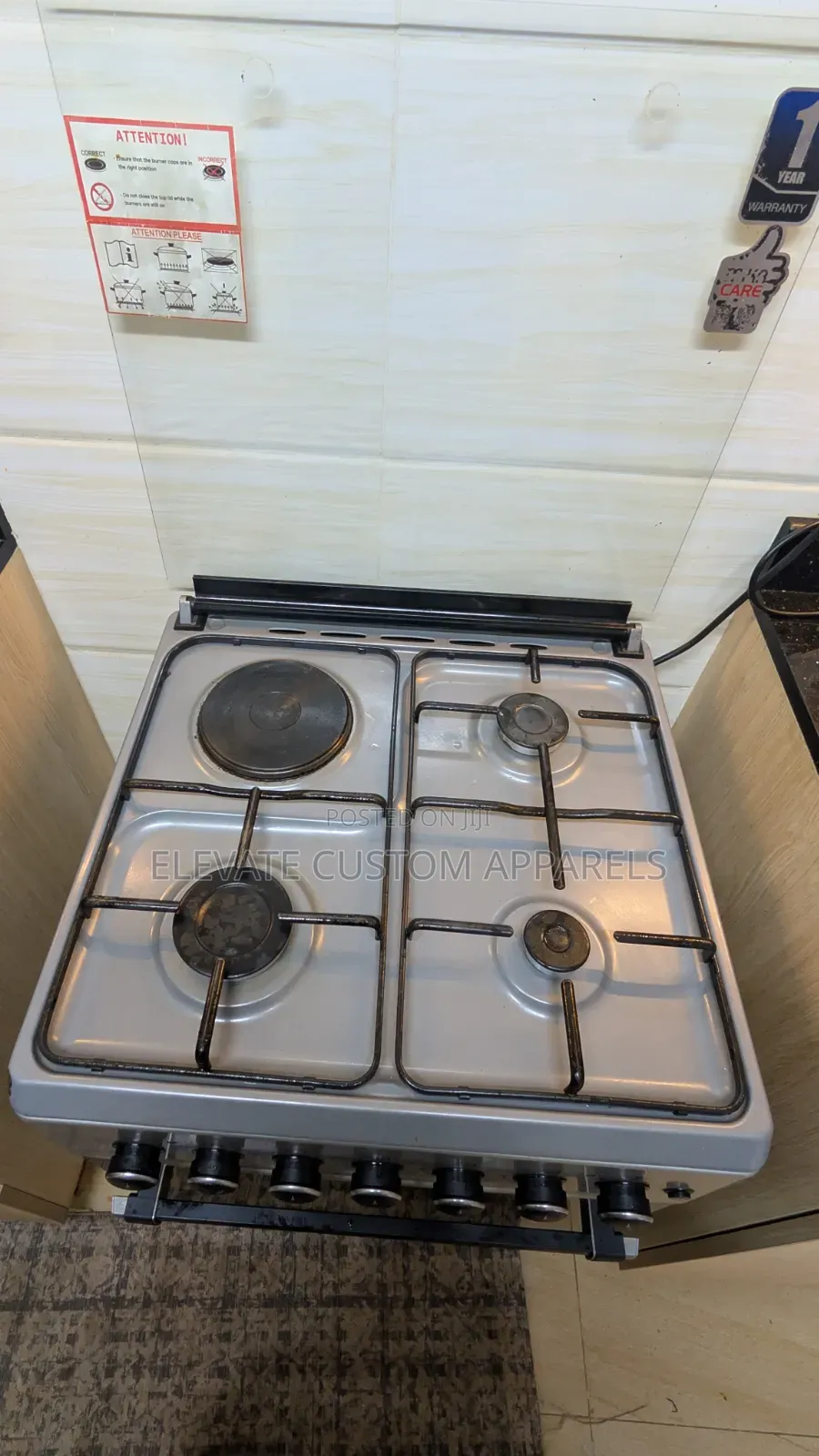 Mika 3-Gas + 1-Electric Plate Standing Cooker With Oven