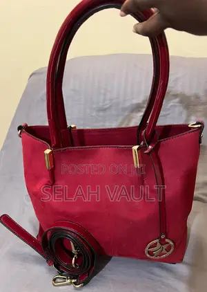 Elegant Burgundy Suede Tote Handbag With Detachable Shoulder Strap