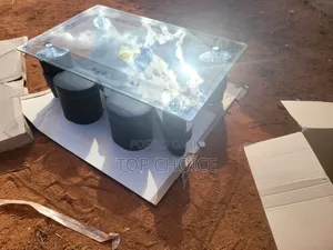 Modern Coffee Table and Stools (Poof Style)