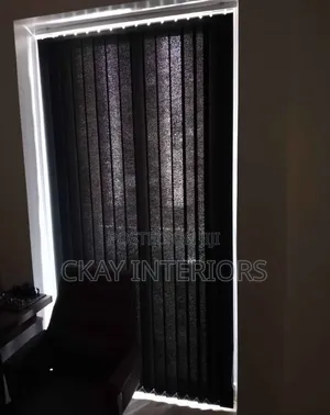 Blue and Black Easy to Operate Vertical Blinds