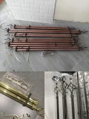 3m Double Curtain Rod Complete Set