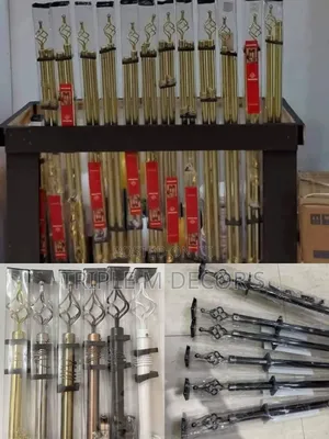 Complete Set 2m Double Curtain Rods Bronze,black Gold