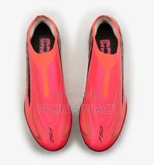 F50 Hyperfast Laceless Pink Soccer Turf Trainers for Kids