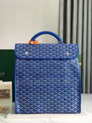 Blue Goyardine Canvas a Goyard Saint Leger Backpack