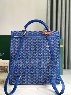 Blue Goyardine Canvas a Goyard Saint Leger Backpack