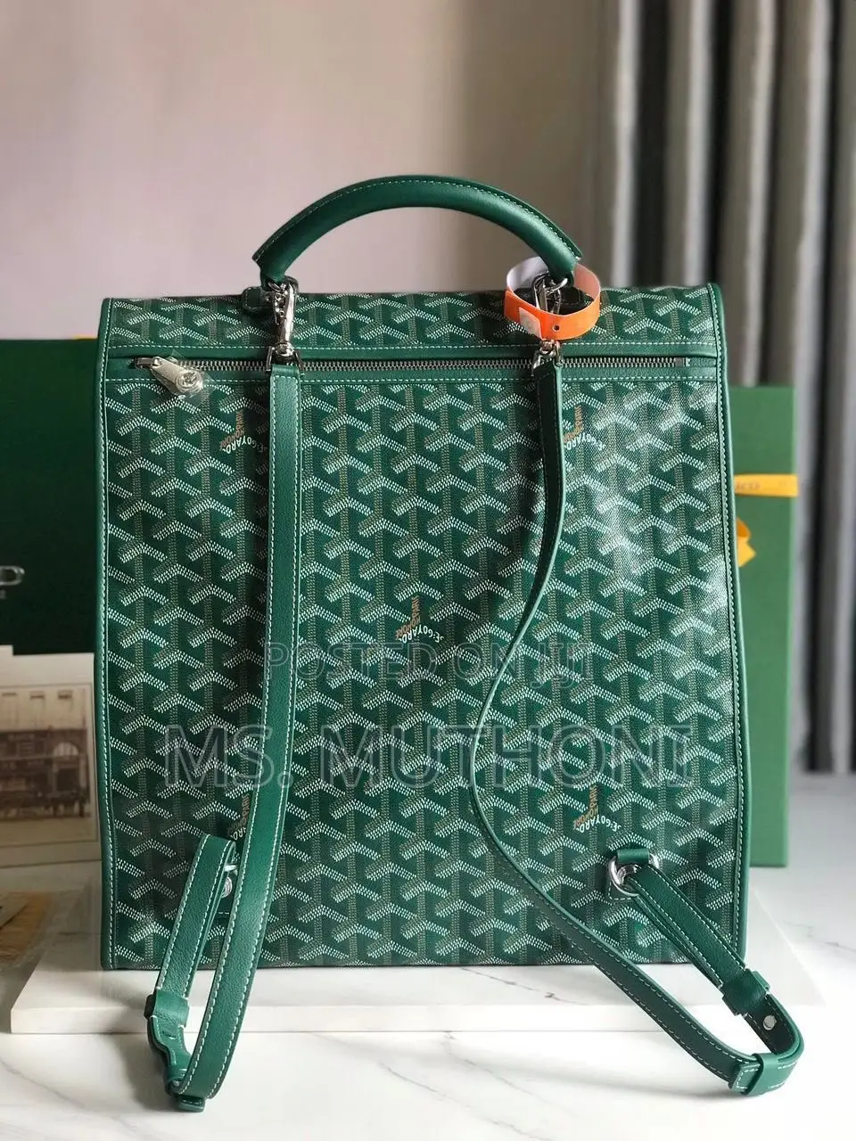  Green Goyard Saint Léger Backpack
