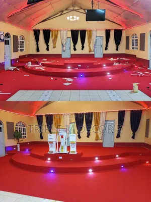 Long Duration Red 4mm Delta Church Stage Carpet