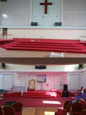 Red 4mm Delta Carpet for Quick Church Upgrade