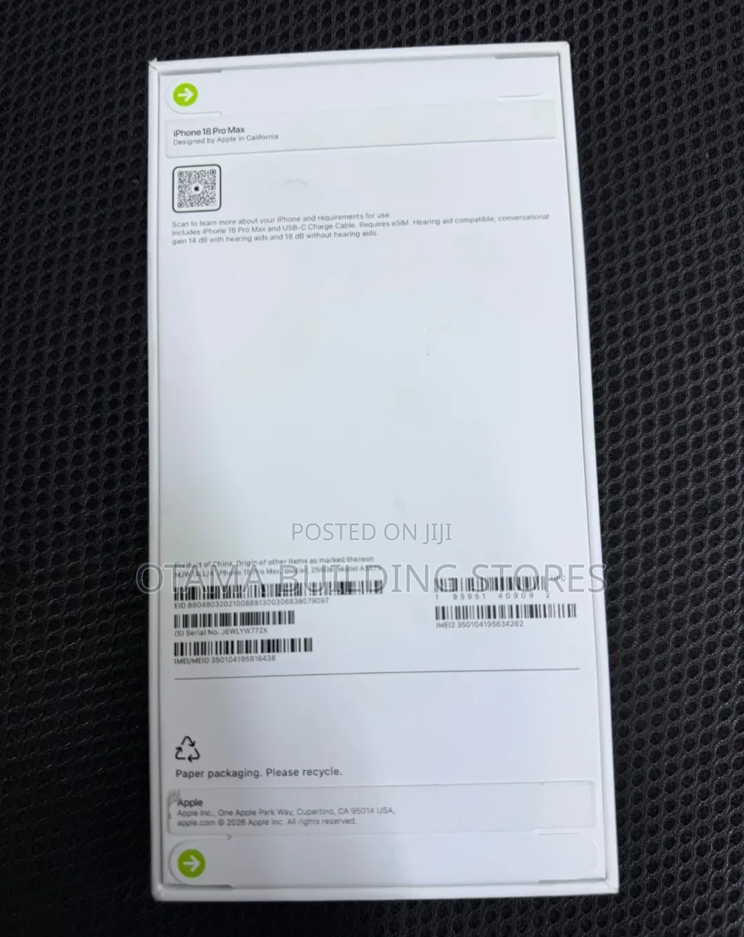 New Apple iPhone 18 Pro Max 256 GB Blue
