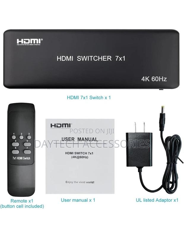 60Hz HDMI Switcher 7x1 With IR Remote Control - thumbnail 3