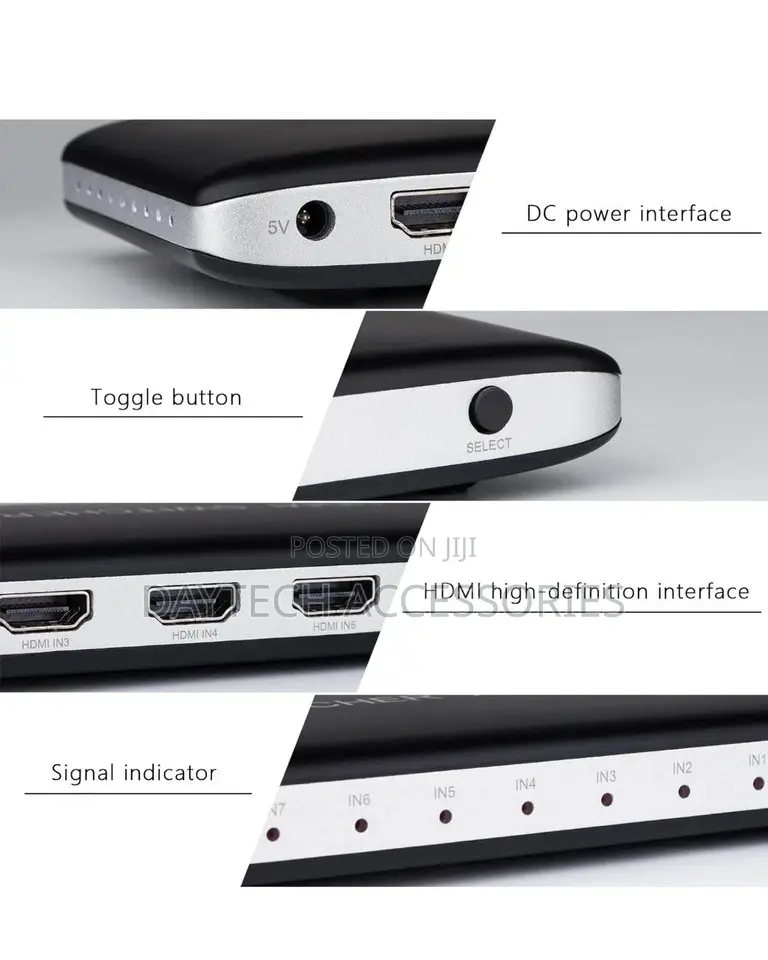 60Hz HDMI Switcher 7x1 With IR Remote Control