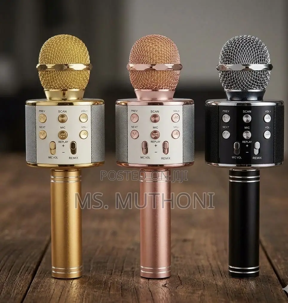 Kids Rechargeable Bluetooth Karaoke Mic With Led Lights