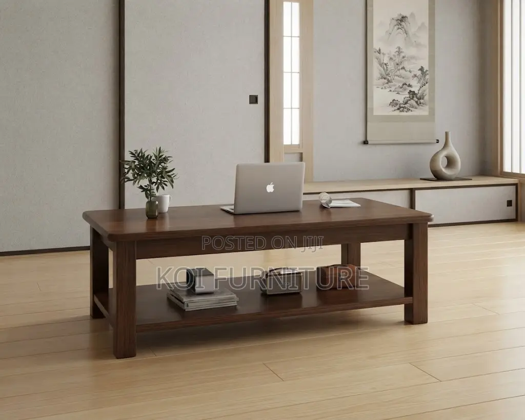 Coffee Table; Home Office Executive Modern Coffee Table With Storage