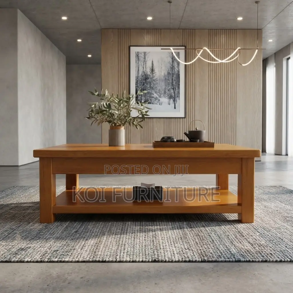 Coffee Table; Home Office Executive Modern Coffee Table With Storage